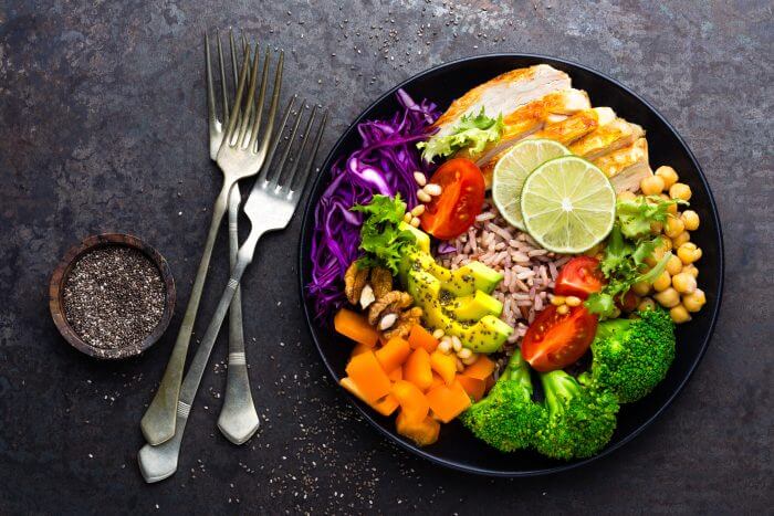 Buddha Bowl nutritionnel de poulet