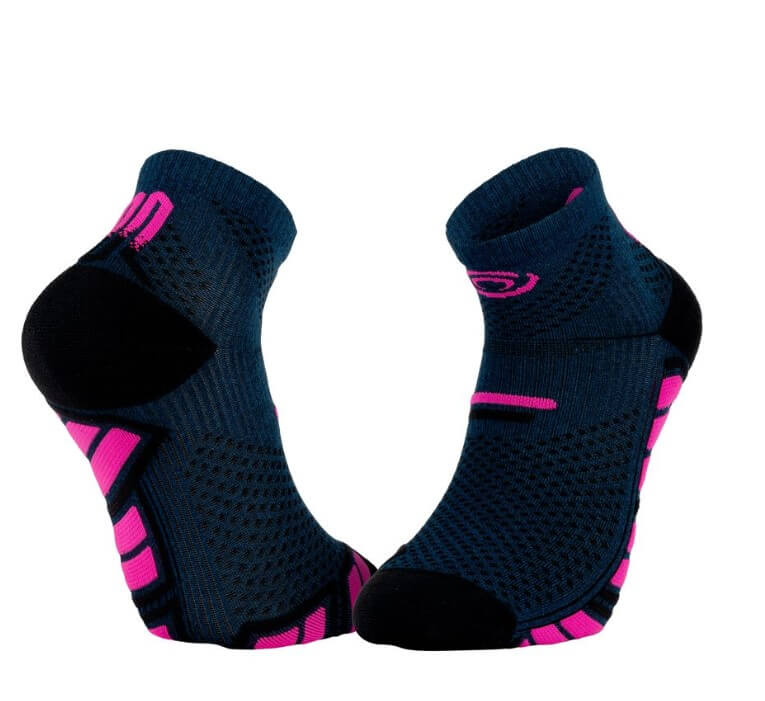 chaussettes de trail Ultra 2 bleu/rose