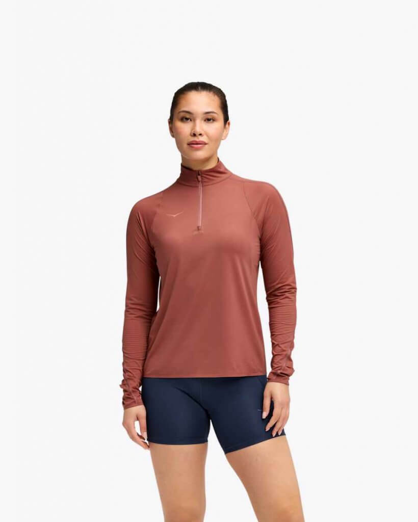T-shirt zippé femme glidetech rouge
