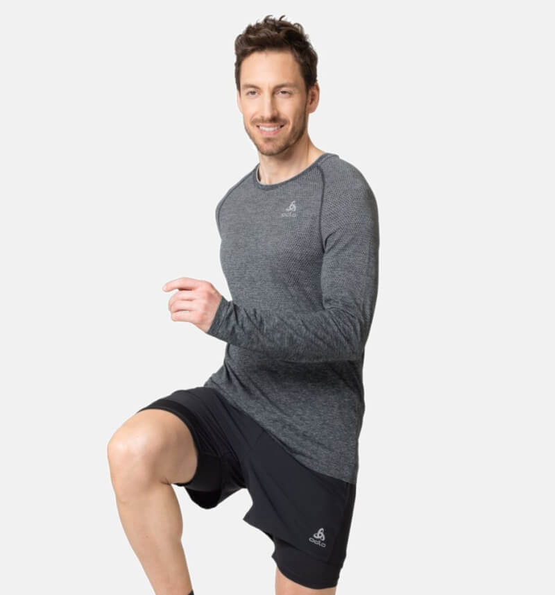 T-shirt crew neck essential seamless grey melange
