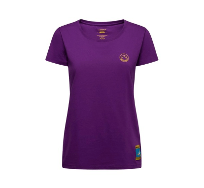 T-Shirt Femme Climbing On The Moon Viola Giallo - Tee Shirt Mc
